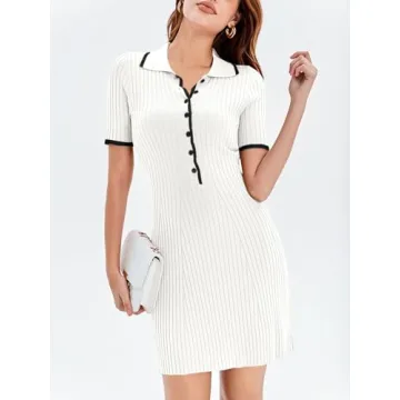 Stylish Saodimallsu V Neck Summer Sweater Dress