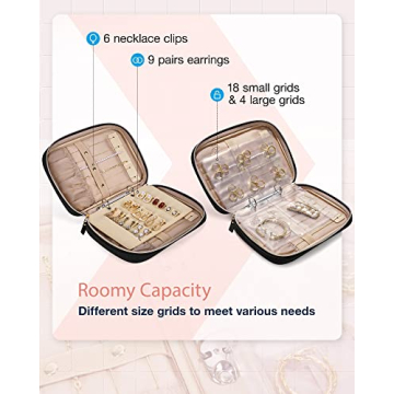 BAGSMART Travel Jewelry Case for Necklaces, Earrings, and More