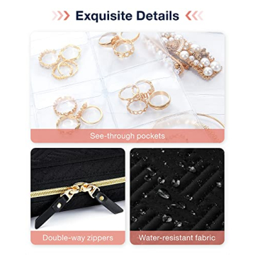 BAGSMART Travel Jewelry Case for Necklaces, Earrings, and More