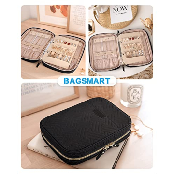 BAGSMART Travel Jewelry Case for Necklaces, Earrings, and More