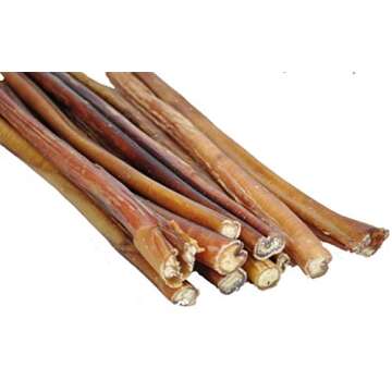 Downtown Pet Supply - Bully Sticks for Dogs - Natural Beef Sticks - Rawhide-Free Dog Chews - Dental Treats with Protein, Vitamins & Minerals - 12 in - 0.5 lb