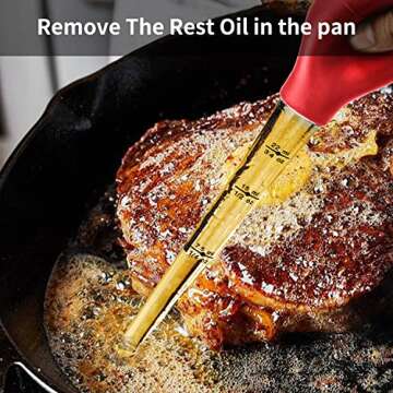 DIMESHY Turkey Baster Food Grade for Cooking & Basting, Detachable Round Bulb, Baster Cooking Good for Meat Poultry Beef Chicken, with Cleaning brush, inject needle, Basting brush(red)