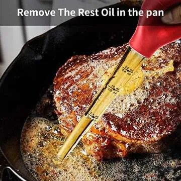 DIMESHY Turkey Baster Food Grade for Cooking & Basting, Detachable Round Bulb, Baster Cooking Good for Meat Poultry Beef Chicken, with Cleaning brush, inject needle, Basting brush(red)