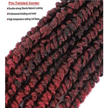 30 Inch Passion Twist Pre-Twisted Ombre Red Crochet Hair