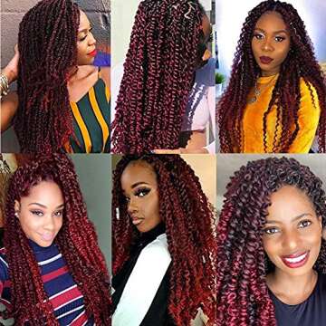 30 Inch Passion Twist Pre-Twisted Ombre Red Crochet Hair