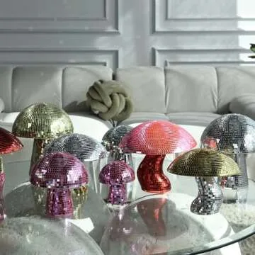 Groovy Disco Mushroom Decor - Vibrant Colors & Sizes