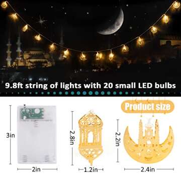 Stunning Ramadan Eid String Light with 20 LED Bulbs