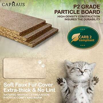 CAPHAUS Tall Climbing Modern Indoor Play Tower for Large Cats Kittens, 70-Inch with Top Perch, Cat Cave Condo, Cat Tree w Hammock, Multi-Level Cat Activity Tree w Cute Scratching Posts