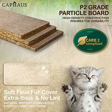 CAPHAUS Tall Climbing Modern Indoor Play Tower for Large Cats Kittens, 70-Inch with Top Perch, Cat Cave Condo, Cat Tree w Hammock, Multi-Level Cat Activity Tree w Cute Scratching Posts