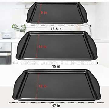 Perlli Nonstick Cookie Sheets Set - 3 Sizes for Every Baker