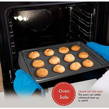 Perlli Nonstick Cookie Sheets Set - 3 Sizes for Every Baker