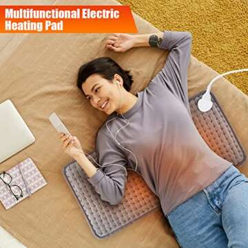Electric Heated Cushion,60x30cm 75W 10 Temperature Levels Heating Pad,Hot Heated Pad for Back Pain M...