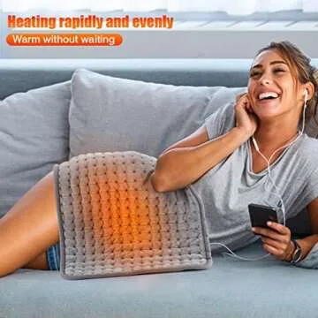Electric Heated Cushion,60x30cm 75W 10 Temperature Levels Heating Pad,Hot Heated Pad for Back Pain Muscle Pain Relieve(US Plug)