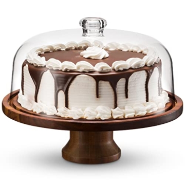 Godinger Footed Cake Plate with Acrylic Lid for Events