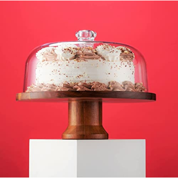 Godinger Footed Cake Plate with Acrylic Lid for Events