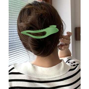6 Pcs Thick Hair Clips Set for Women & Girls: 5" Large Side Slides, Strong Hold No Slip Grip, Flat C...