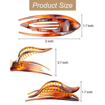 Stylish 6 Pcs Thick Hair Clips Set for Women & Girls