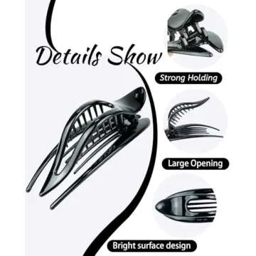 Stylish 6 Pcs Thick Hair Clips Set for Women & Girls