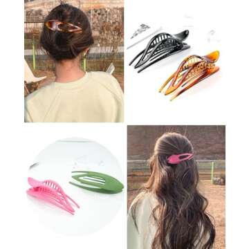 Stylish 6 Pcs Thick Hair Clips Set for Women & Girls
