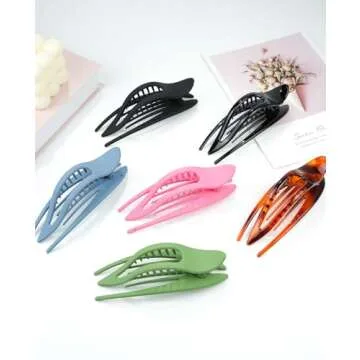 Stylish 6 Pcs Thick Hair Clips Set for Women & Girls