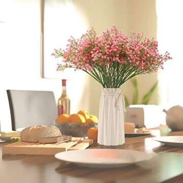 BOMAROLAN Artificial Baby Breath Flowers 12 Pcs for Decor