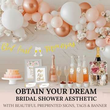 93Pcs Deluxe Mimosa Bar Supplies Decoration Kit - Drink Tray, Mimosa Bar Sign, But First Mimosas Ban...