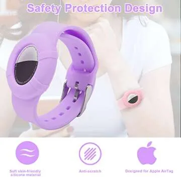 Soft Silicone Airtag Bracelets for Kids - 2 Pack