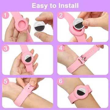 Soft Silicone Airtag Bracelets for Kids - 2 Pack