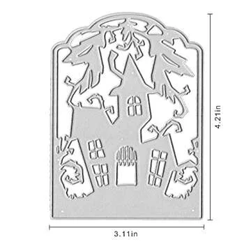 Halloween House Frame Background Cutting Dies for Creative Scrapbooking and Card Making