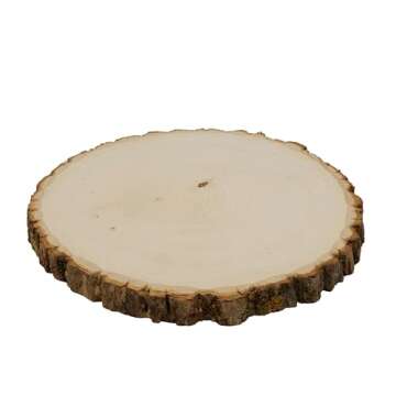 Walnut Hollow Basswood Round, Extra Large 12-14" Wide with Live Edge Wood (Pack of 1) - for Wood Burning, Home Décor, and Rustic Weddings.