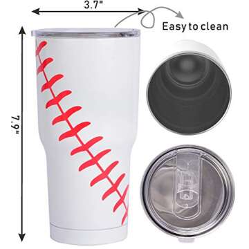 Baseball Tote Bag for Woman, Baseball Tumbler, Christmas Gifts,Baseball Bags for Moms, Baseball Bracelet for Women, Baseball Hair Pony Tails, Baseball Mom Gifts, Baseball Cup 30 oz with Lid, Straw