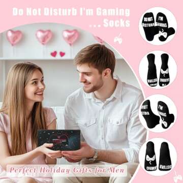 Nirohee Do Not Disturb I'm Gaming Socks,Valentines Day Gifts for Men,Fathers Gifts for Men,Gaming Socks for Teen Boys,Him,Dad