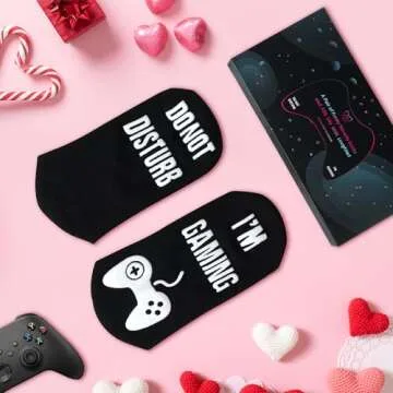 Nirohee Do Not Disturb I'm Gaming Socks,Valentines Day Gifts for Men,Fathers Gifts for Men,Gaming Socks for Teen Boys,Him,Dad