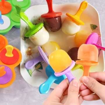 2 Pack Silicone Popsicle Molds,Mini14-cavity DIY Ice Pop Mold, Kids Ice Cream DIY Pop Molds,Baby food storage containers For egg biting- BPA Free(Purple&Blue)