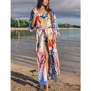 Bsubseach Bohemia Swimsuit Cover Ups for Womens Beach Kimono Cardigans Bathing Suit Coverup Resort W...