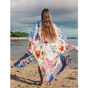Bsubseach Bohemia Swimsuit Cover Ups for Womens Beach Kimono Cardigans Bathing Suit Coverup Resort Wear