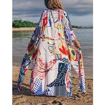 Bsubseach Bohemia Swimsuit Cover Ups for Womens Beach Kimono Cardigans Bathing Suit Coverup Resort Wear