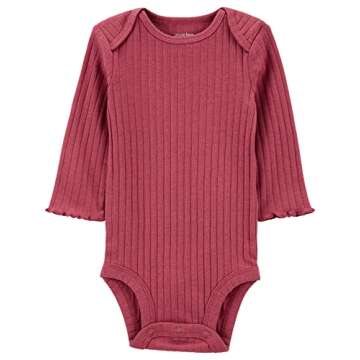 Simple Joys By Carter's Unisex Baby 4-pack Long-sleeve Pointelle Bodysuits Bodystocking, Dusty Pink/...