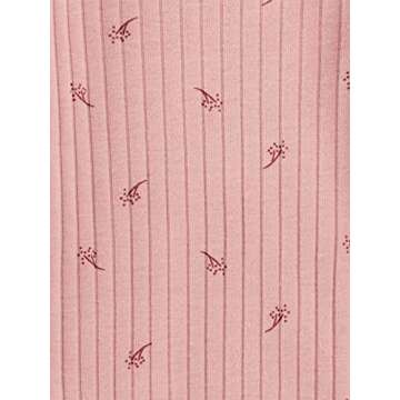 Simple Joys By Carter's Unisex Baby 4-pack Long-sleeve Pointelle Bodysuits Bodystocking, Dusty Pink/Grey/Light Burgundy/White Floral, 3-6 Months US