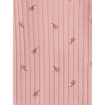 Simple Joys By Carter's Unisex Baby 4-pack Long-sleeve Pointelle Bodysuits Bodystocking, Dusty Pink/Grey/Light Burgundy/White Floral, 3-6 Months US