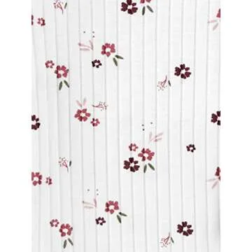 Simple Joys By Carter's Unisex Baby 4-pack Long-sleeve Pointelle Bodysuits Bodystocking, Dusty Pink/Grey/Light Burgundy/White Floral, 3-6 Months US