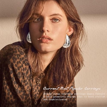 Trendy LOUMILEO Silver Teardrop Earrings for Women
