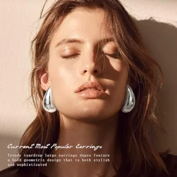 Trendy LOUMILEO Silver Teardrop Earrings for Women