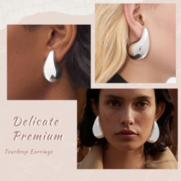 Trendy LOUMILEO Silver Teardrop Earrings for Women