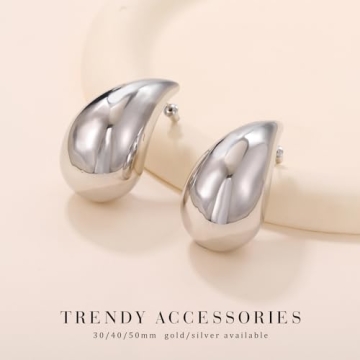 Trendy LOUMILEO Silver Teardrop Earrings for Women