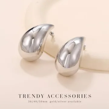 Trendy LOUMILEO Silver Teardrop Earrings for Women