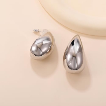 Trendy LOUMILEO Silver Teardrop Earrings for Women