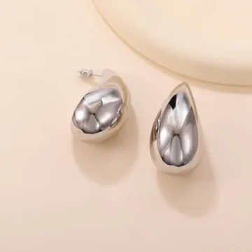Trendy LOUMILEO Silver Teardrop Earrings for Women