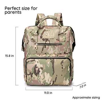 SoHo WideOpen Diaper Backpack Tote 3Pc, Camo