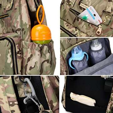 SoHo WideOpen Diaper Backpack Tote 3Pc, Camo